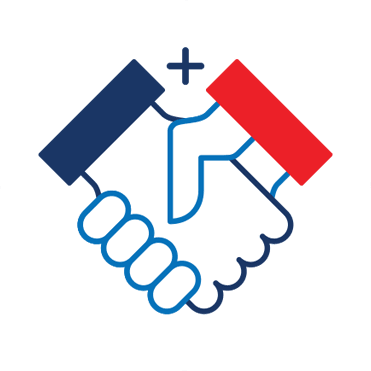 Uśćiśnięte ręce symbolizujące kooperacje między firmami