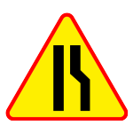 A-12B Zwężenie jezdni prawostronne