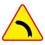 A-2 Niebezpieczny zakręt w lewo