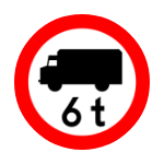 B-5a Zakaz wjazdu samochodów ciężarowych o określonej masie