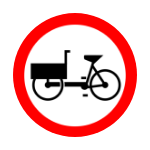 B – 11 Zakaz wjazdu wózków rowerowych o rowerów wielośladowych