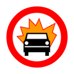 B – 13 Zakaz wjazdu pojazdów z materiałami wybuchowymi lub łatwo zapalnymi