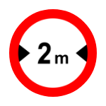 B – 15 Zakaz wjazdu pojazdów o szerokości ... m