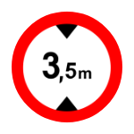 B – 16 Zakaz wjazdu pojazdów o wysokości ponad ... m