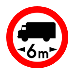 B – 17 Zakaz wjazdu pojazdów o długości ponad ... m