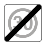 B – 44 Koniec strefy ograniczonej prędkości