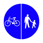 C – 13/16 Znak C-13/16 oznaczający ruch pieszych i rowerów na tej samej drodze
