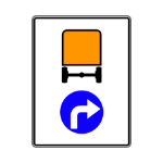 C – 17 Nakazany kierunek jazdy dla pojazdów z materiałami niebezpiecznymi