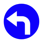 C – 4 Nakaz jazdy w lewo za znakiem