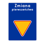 D – 48a zmiana pierwszeństwa z trójkątem wskazującym wlot podporządkowany