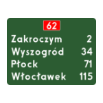 E – 14 Tablica szlaku drogowego