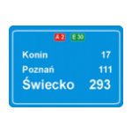 E – 14A Tablica szlaku drogowego na autostradzie