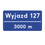 E – 20 Tablica węzła drogowego na autostradzie