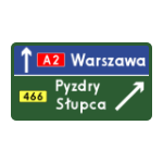 E – 2C Drogowskaz tablicowy umieszczany obok jezdni na autostradzie