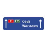E – 2D Drogowskaz tablicowy umieszczany nad jezdnią na autostradzie