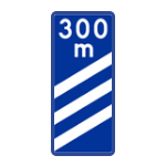 F – 14A Tablica wskaźnikowa na autostradzie umieszczana w odległości 300 m przed pasem wyłączania