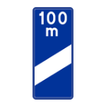 F – 14C Tablica wskaźnikowa na autostradzie umieszczana w odległości 100 m przed pasem wyłączania