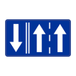 F – 15 Niesymetryczny podział jezdni dla przeciwnych kierunków ruchu