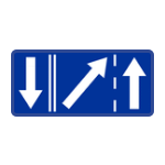 F – 16 Koniec pasa ruchu na jezdni dwukierunkowej