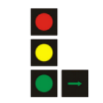 S – 2 Sygnalizator z sygnałem dopuszczającym skręcanie w kierunku wskazanym strzałką