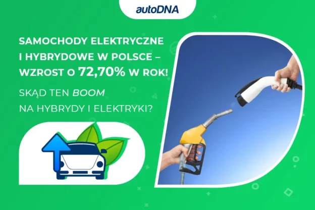 Samochody elektryczne i hybrydowe w Polsce - Wzrost o 72,70% w rok!